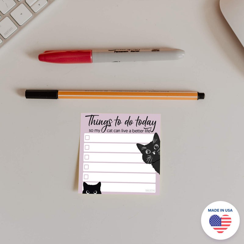 DAILY RITMO Mini Cat Funny to Do List Sticky Notes | Things to Do Today So My Can Can Live a Better Life | Cat Lover Gift | 3x3 inches  3-Pack by DAILY RITMO - Image 2